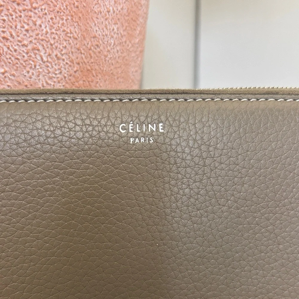 Celine Drummed Calfskin Zip Wallet - Picture 3 of 17